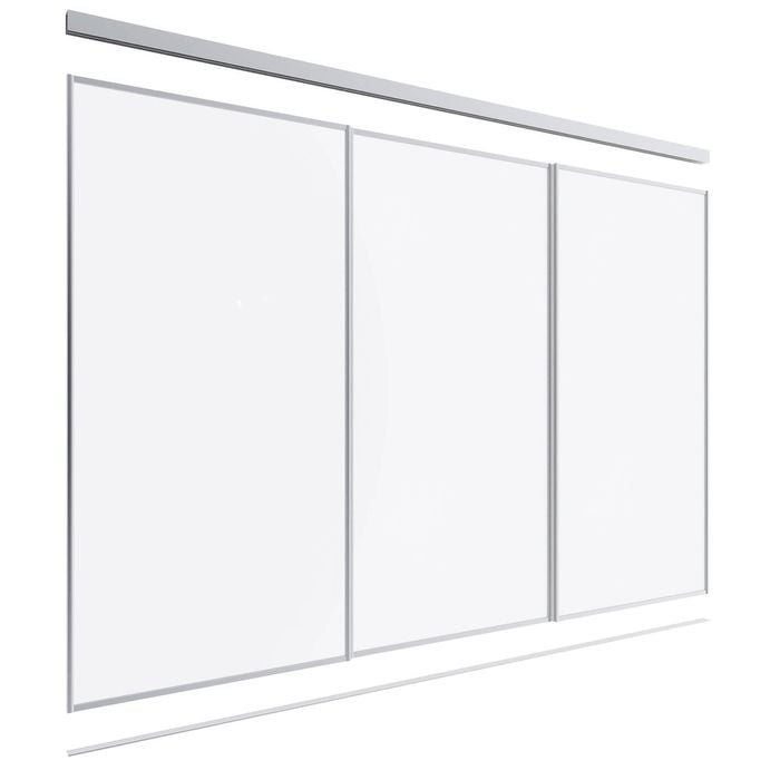 Lugna 2400 x 2701-3600mm Glass Opti-Panel Wardrobe Triple Sliding Doors