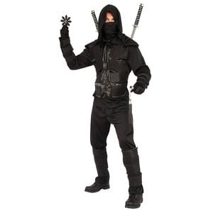 Dark Ninja Costume Japanese Warrior Dress Up Halloween Outfit Adult Size XL