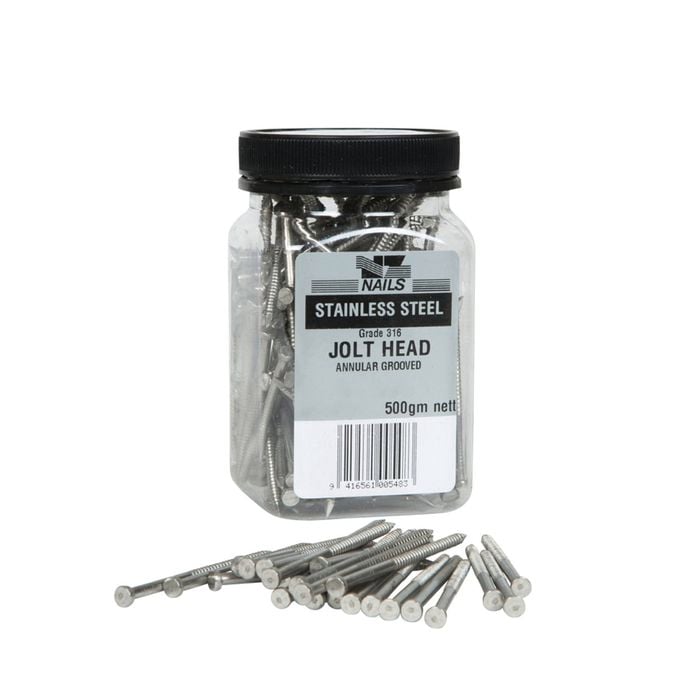NZ Nails 90 x 4mm 500g 316 Stainless Steel Jolt Head Nail