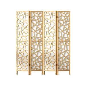 Artiss 4 Panel Room Divider Screen 162x170cm Clover Natural