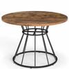 Costway 118cm Round Dining Table for 6 Farmhouse Kitchen Modern Brown
