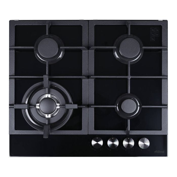 Mistral 60cm Black 4 Burner Ceramic Glass Gas Cooktop