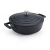 Mastercraft Cast Aluminium Shallow Casserole Dish Cooking Pot 2.5l Black 24cm