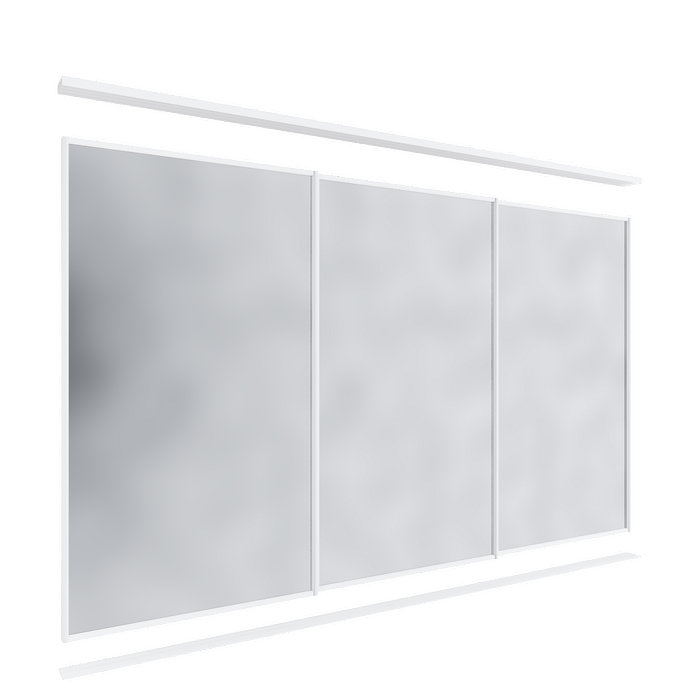 Lugna 2100 x 2701-3600mm Triple Mirror Wardrobe Sliding Door Custom Package