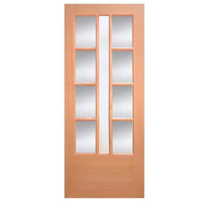 Woodcraft Doors 2040 x 820 x 40mm Clear + Frosted Safety Entrance Door F62B Combo
