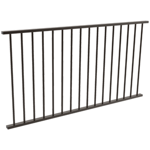ProtectorAl 1800 x 950mm Black Aluminium Flat Top Round Picket Balustrade Panel