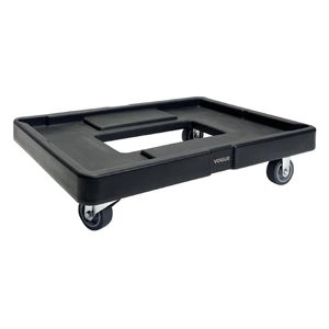 Vogue Thermal Box Carrying Trolley Dx994 Heavy Duty Polyethylene Black 170x530x700mm