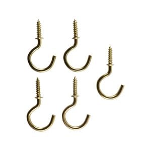 Everhang 14mm Brass Plated Cup Hook - 5 Pack