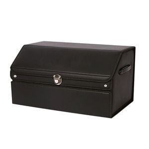 SOGA 60cm Leather Car Boot Collapsible Foldable Trunk Cargo Organizer Portable Storage Box - Black