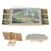 Advwin 1500Pcs Rotating & Tilting Puzzle Board w/ 6 Drawer Wooden Puzzle Table w/ 4 Adjustable Angles Oak