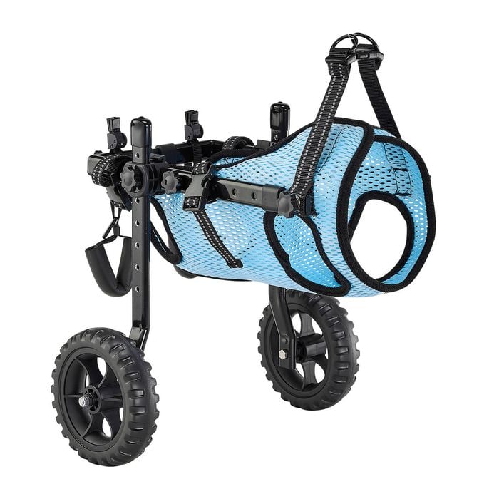 VEVOR Dog Wheelchair Black Small Lightweight Shock-Absorbing 2 Wheels Adjustable for Back Legs