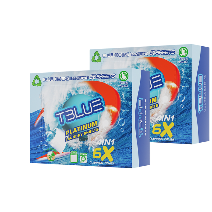 TBLUE Laundry detergent Sheet - Blue Caring 50 Loads - TWIN PACK