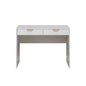 European Cabinetry White Slim Shaker Pull Brass Handles Odessa Desk