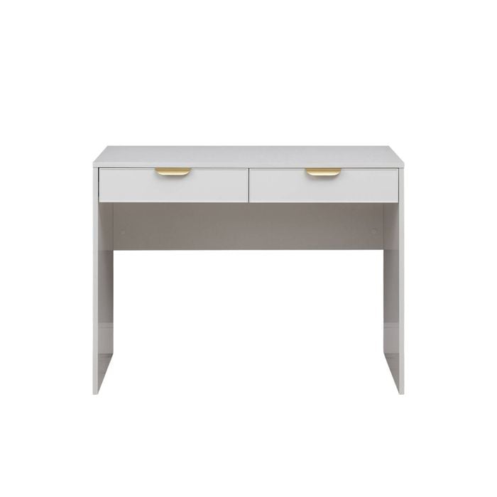 European Cabinetry White Slim Shaker Pull Brass Handles Odessa Desk