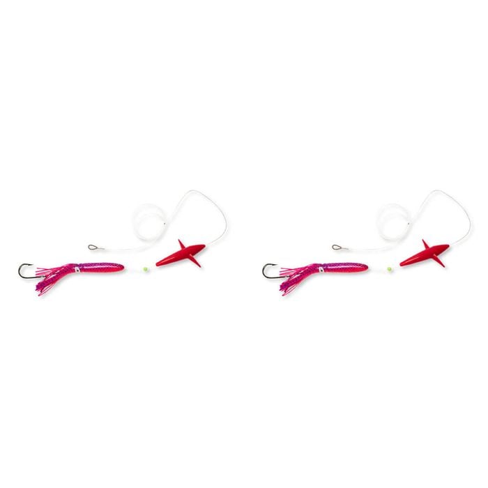 2PK Sea Pro Live Bird Rigged Skirt Offshore Trolling Teaser Lure 9 In - Pink