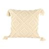 Maine & Crawford Harriett 46x46cm Cotton Cushion w/ Tassel - Cream