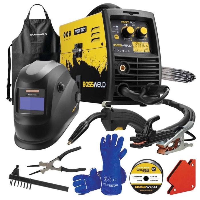Bossweld MST101 100A MIG Stick and TIG Inverter Welder Starter Kit