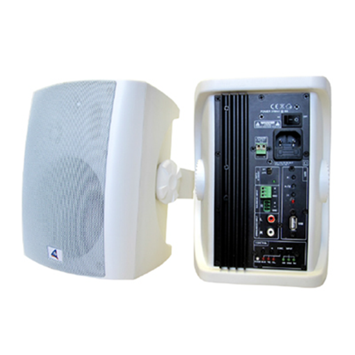 Australian Monitor - AMPAV40W Powered Speaker 5.25" 3-Way 40W White Pair