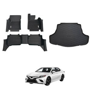 AUSGO Floor Mats & Boot Liner Set for Toyota Camry Hybrid 2017-2024 Car Floor Liners Cargo Mat