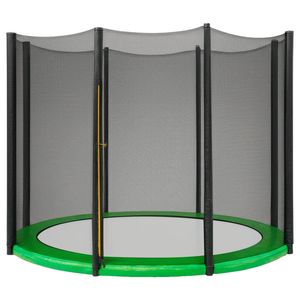 Kahuna 10ft Trampoline Replacement Safety Pad and Net Round 8 Poles Green