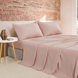 Cleverpolly Vintage Washed Microfibre Quilt Cover Set - Pink - Queen