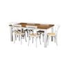 Norah 7pc Dining Set Table 180cm Solid Acacia Wood White Crossback Chair
