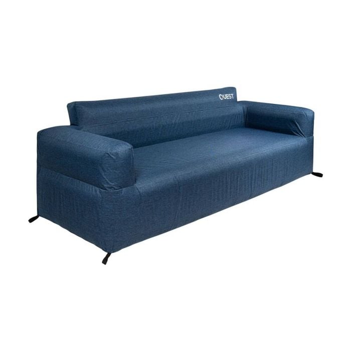 Quest Outdoors Air Sofa 4 Seater Inflatable Camping Chair w/Carry Bag Navy