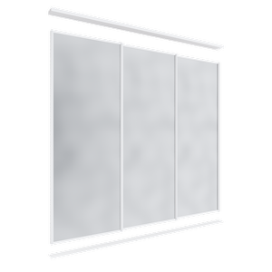 Lugna 2400 x 1801-2700mm Triple Mirror Wardrobe Sliding Door Package