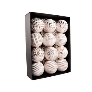 Catzon 12 Pcs Elegant Christmas Ball Ornaments 8CM Shatterproof Pendants for Holiday Decor-Rose Gold