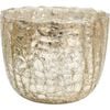 LVD Glass Crackled Nougat Votive Candle Holder Gold Medium