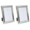 2PK SS Collective Silver Textured Decadence Single Bead Photo Frame 5x7