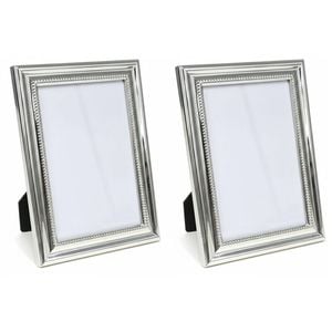 2PK SS Collective Silver Textured Decadence Single Bead Photo Frame 5x7
