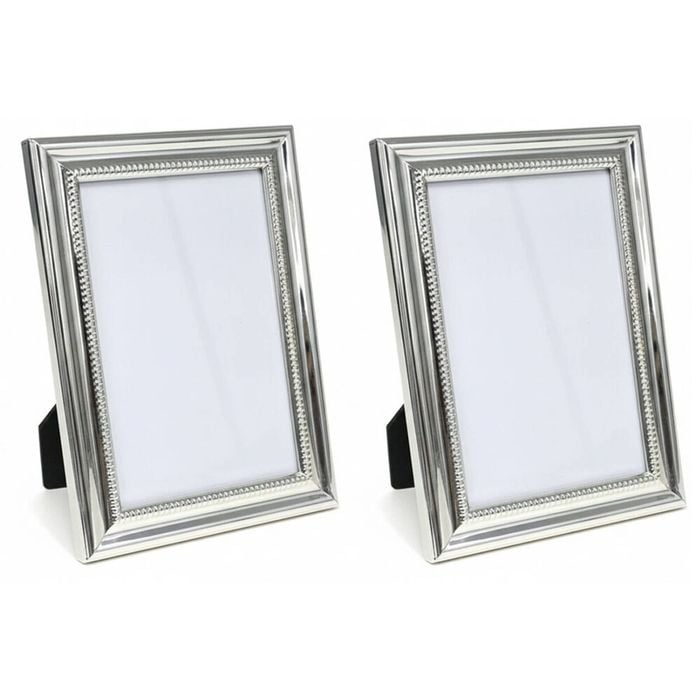 2PK SS Collective Silver Textured Decadence Single Bead Photo Frame 5x7