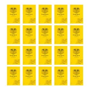 20x Spirax P136 Protective Cover Grid Book A4 8mm Grid 64 Pages Notebook Yellow