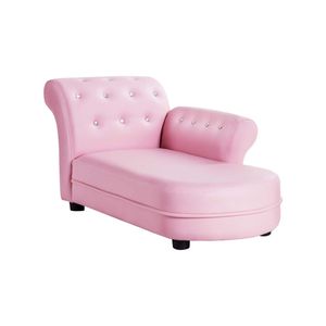 Costway Kids Crystal Sofa Wood Lounge Armchair, Pink