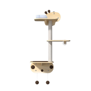 Giraffe-Themed Window/Tile-Mounted Cat Tree