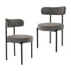 Set of 2 Round Dining Chair Mixed Grey