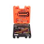 Bahco 81 Piece 1/4" And 1/2" Square Drive Socket Set With Metric Hex Profile And Combination Wrench/Bit Set/Pliers