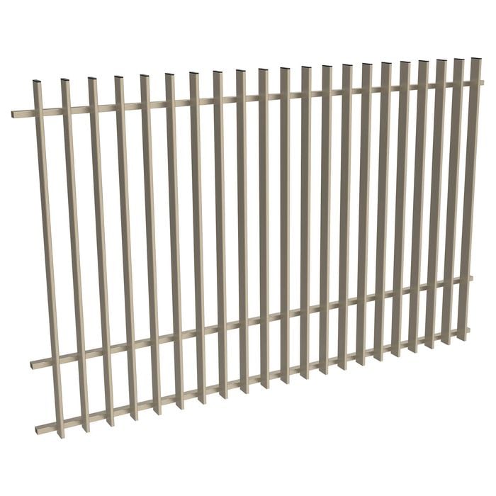 ProtectorAl 1201-2399W x 1500H Paperbark Aluminium Radiator Pool Fence Panel with mid rail