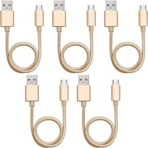 iWill 5 Pack 1m Data Transfer Charger Charging Micro USB Cable Cord Bulk Braided Gold Nylon