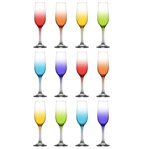 LAV Fame Glass Champagne Flutes - 215ml - Full Colour - Pack of 12