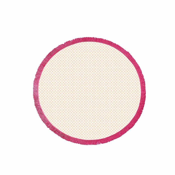 J.Elliot Koel Round Cotton Turkish Towel Orange/ Pink