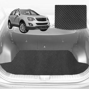 6D Diamond Car Boot Mat for Holden Captiva 5 CG, CG II2006-2015-Cargo Mat-Black-Outback GT
