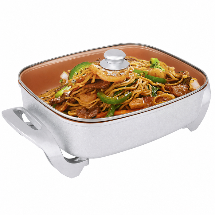 Healthy Choice Copper Electric Fry Pan for Cooking, 7.9L Capacity, Non-Stick