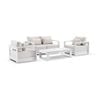 Whitehaven 2+1+1 Seater Outdoor Aluminium Lounge Set White With Santorini Coffee Table & Sandstone Cushions