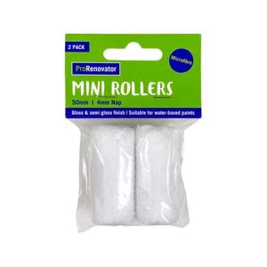 ProRenovator 50mm Microfibre Mini Rollers - 2 Pack