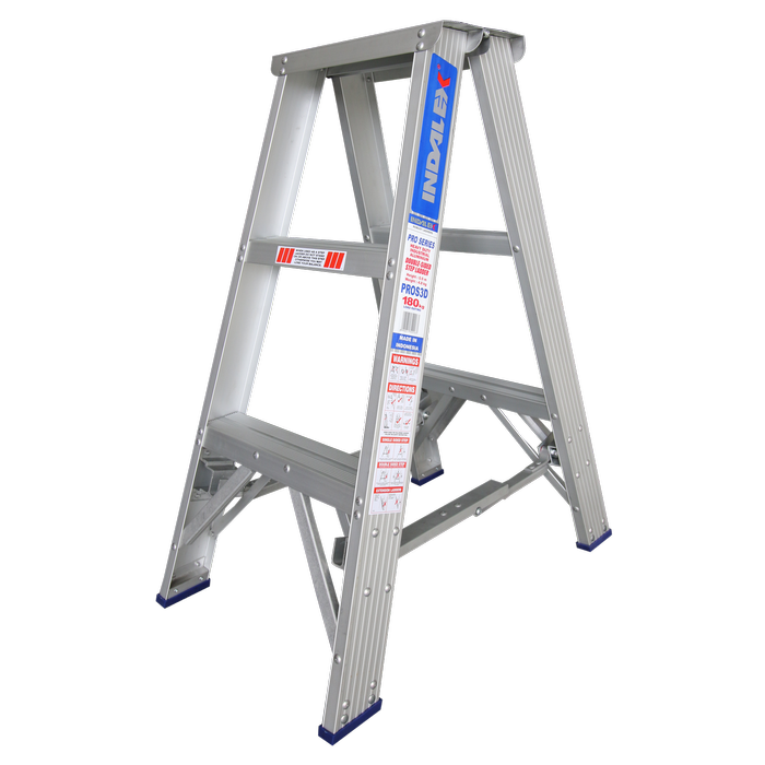 Indalex 0.9m 180kg Pro Series Industrial Aluminium Double Sided Step Ladder