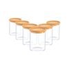 Argon Tableware Glass Storage Jars with Cork Lids - 750ml - Pack of 6