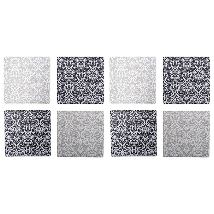 2x 4pc LVD Resin Coasters Textured Pattern Home/Kitchen Decor 9.5cm Square