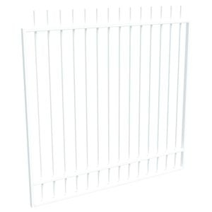 ProtectorAl 1201 - 1500 x 1500mm Pearl White Aluminium Garden Gate Picket Top with Mid Rail